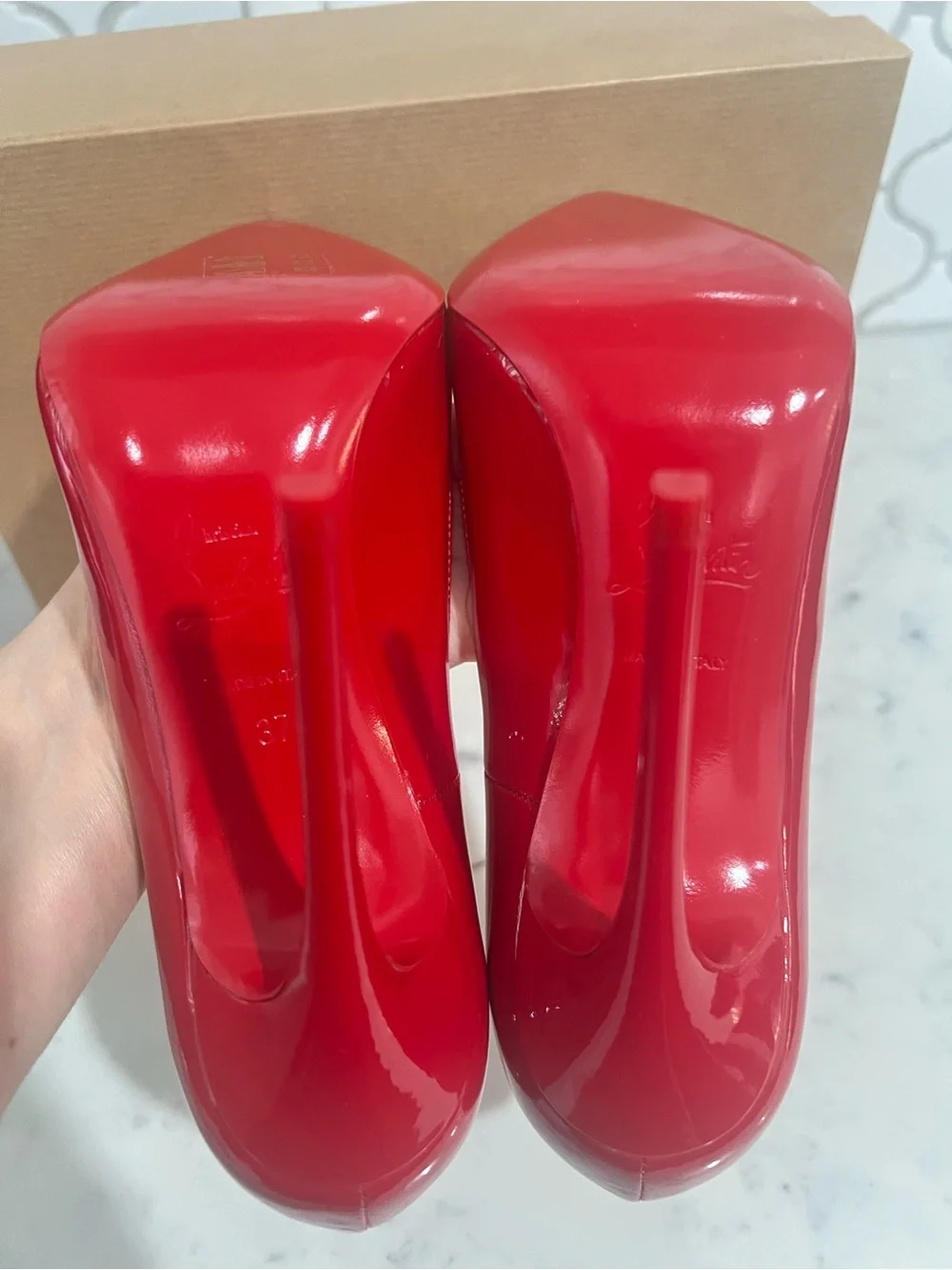 Christian Louboutin Red Patent Pointed-Toe Stiletto Pumps